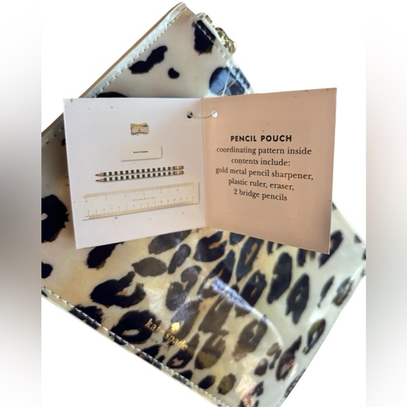 NWT Kate Spade Pencil Pouch Leapord Print - Picture 3 of 4